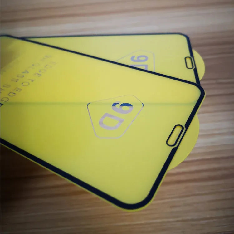 Black full screen tempered glass protector for Xiaomi 10 Lite and 11 series phones.