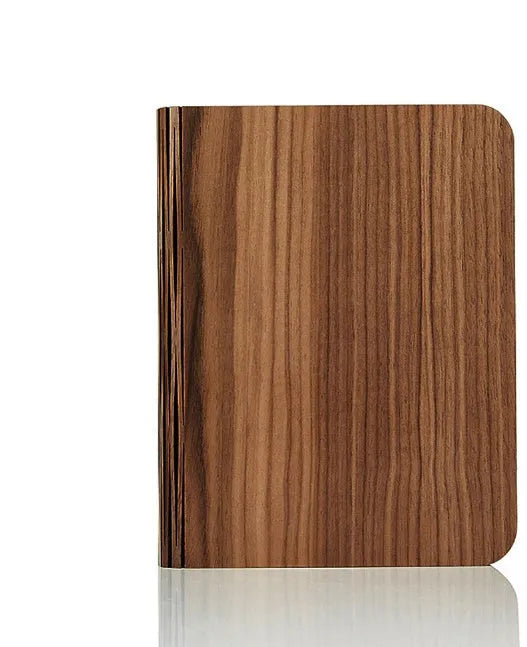 Solid wood book light in three sizes with USB cable for power