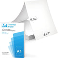 White portable A4 thermal printer for HD printing with 0.01mm thickness, shown with quick-drying paper