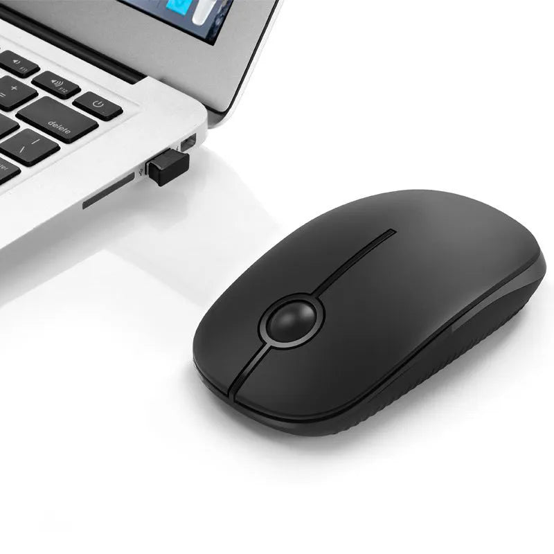 Black 2.4G wireless mouse, 120x66x36mm, compatible with Windows, Mac, Chrome OS and Linux