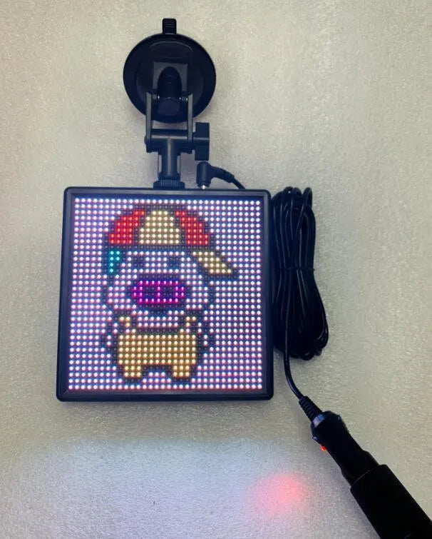 Bluetooth wireless transmission LED car display screen with 32x32 resolution and aluminium frame