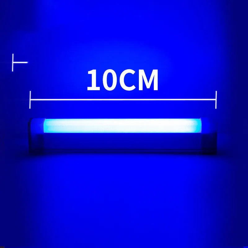 Rechargeable blue and purple LED fill light tube with dimmer switch in 17cm, 32cm and 52cm lengths