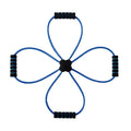 Blue eight-character shoulder puller with TPR resistance bands and cross tension device for female fitness training