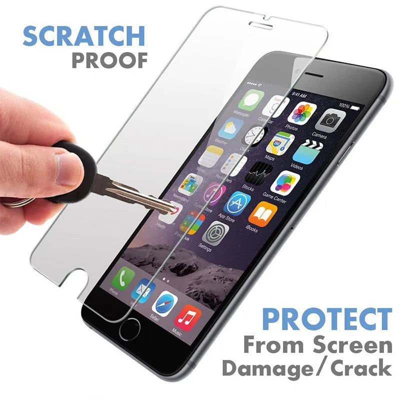 Tempered glass screen protector for iPhone with anti-fingerprint coating and transparent design