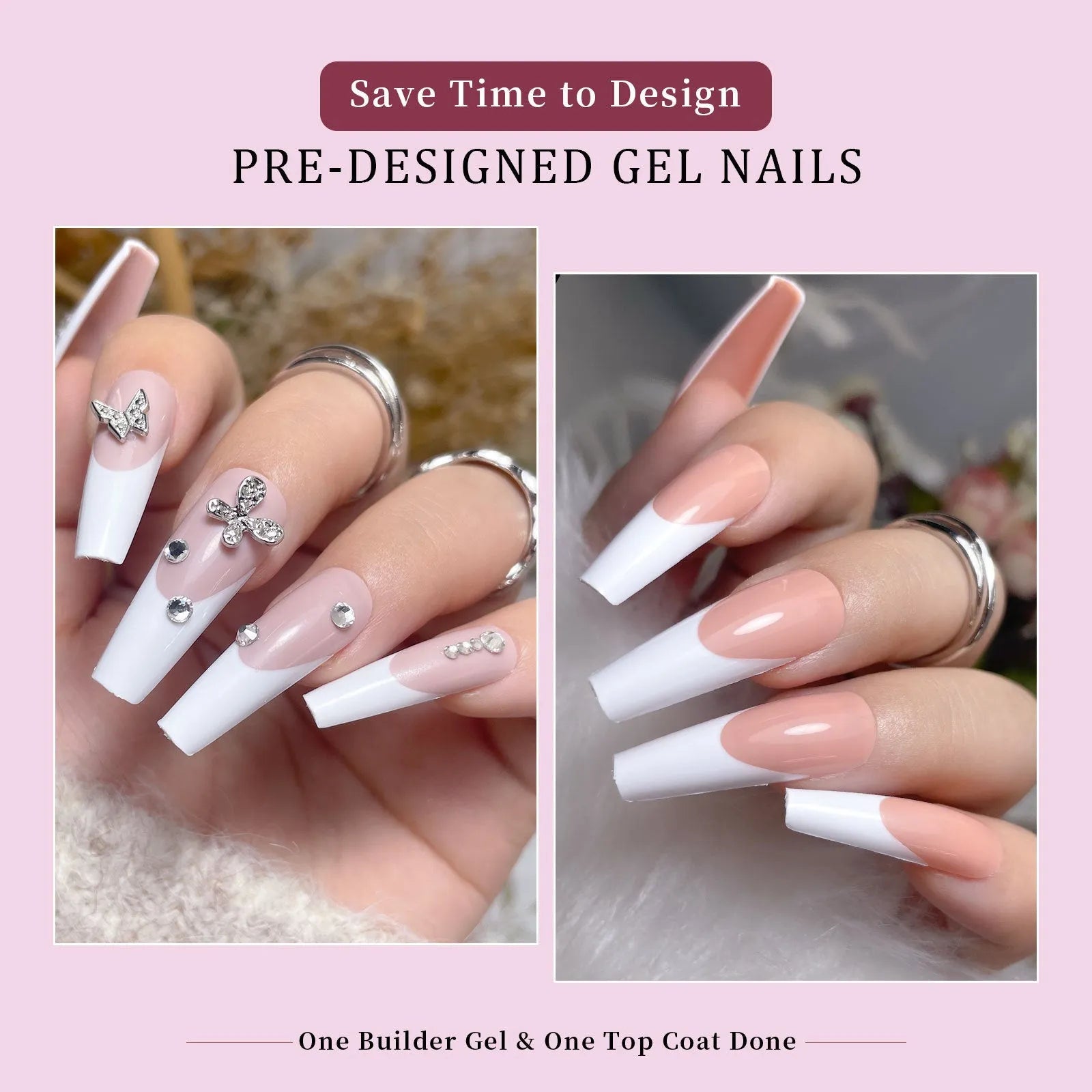 Box of 288 French wear seamless removable nail stickers in sweet and hot girl styles.
