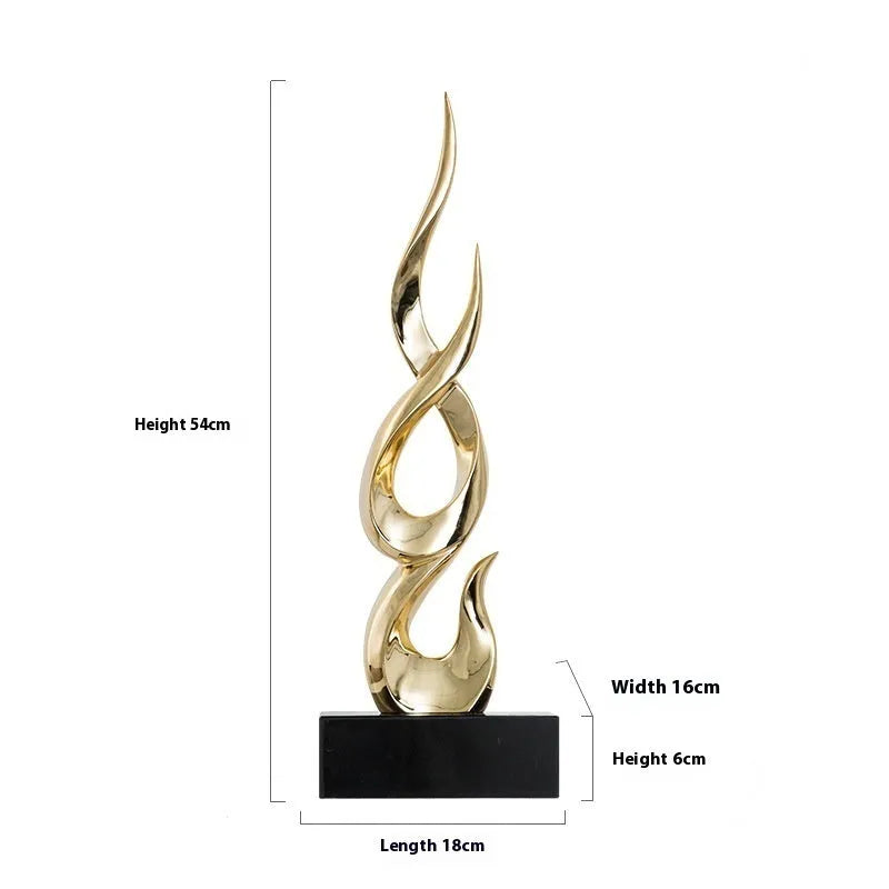 Resin festival decoration ornament with half-handmade construction in bright gold finish