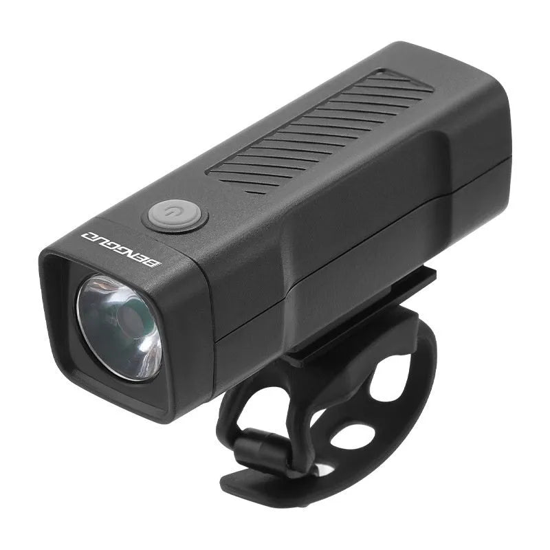 USB rechargeable bicycle headlight with quick-release strap bracket, 100 lumens brightness, and 500mAh battery