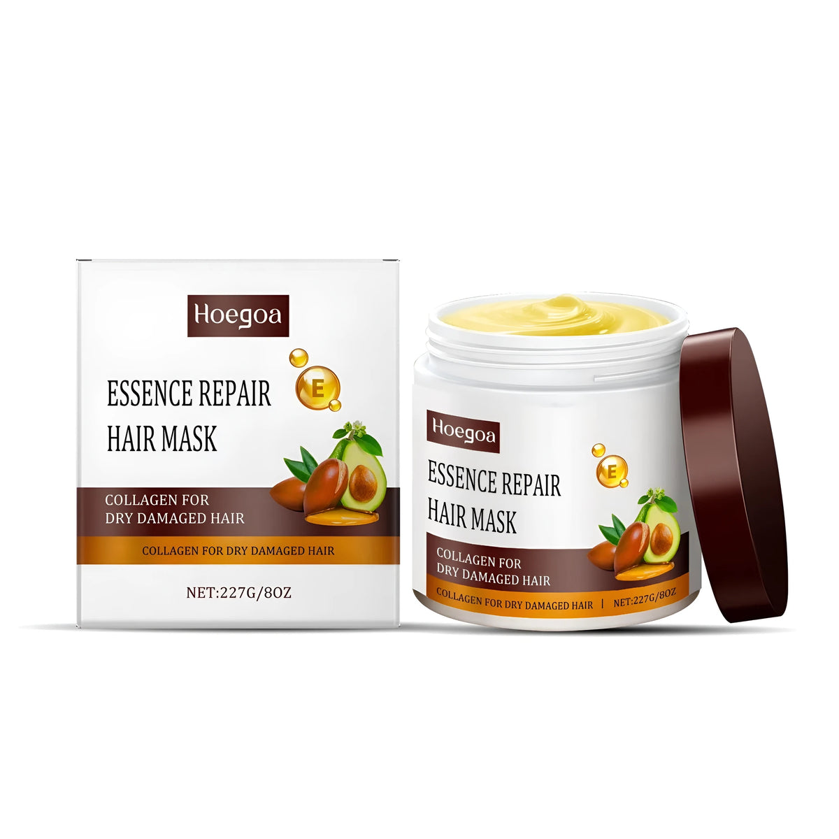 227g tub of Collagen Repair Hair Mask with keratin and avocado oil for damaged hair