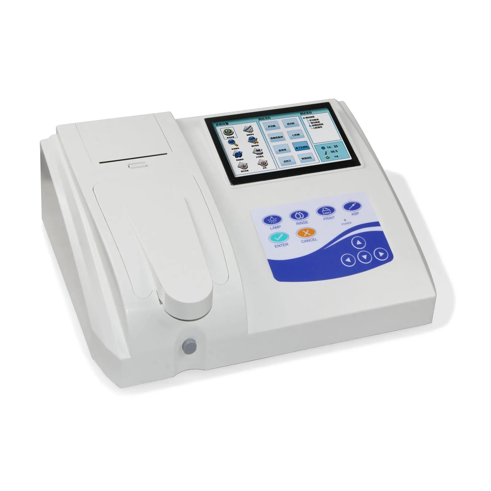 CONTEK BC300 semi-automatic biochemistry analyser unit on laboratory bench with touchscreen display.