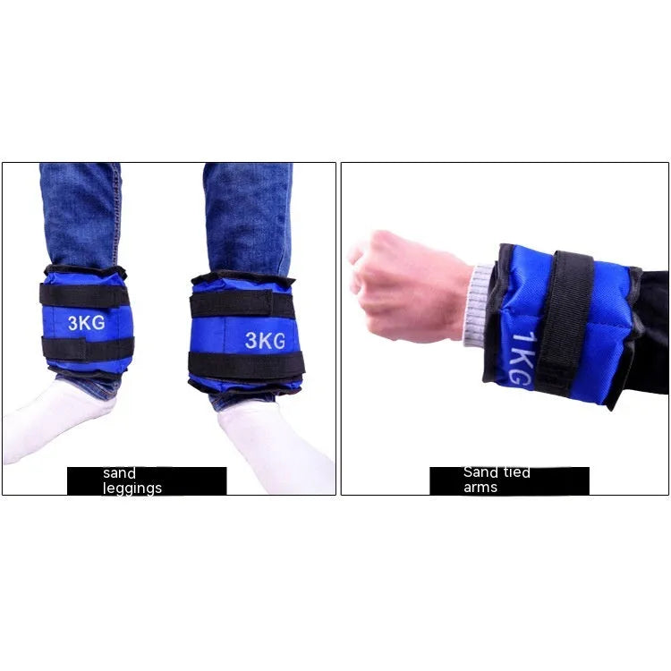 Pair of legging sandbags for athletic training with adjustable weight options from 1kg to 6kg total resistance