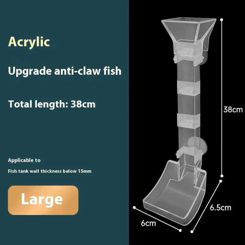 Aquarium feeding tube set with three length options including cleaning brush and feed spoon attachments