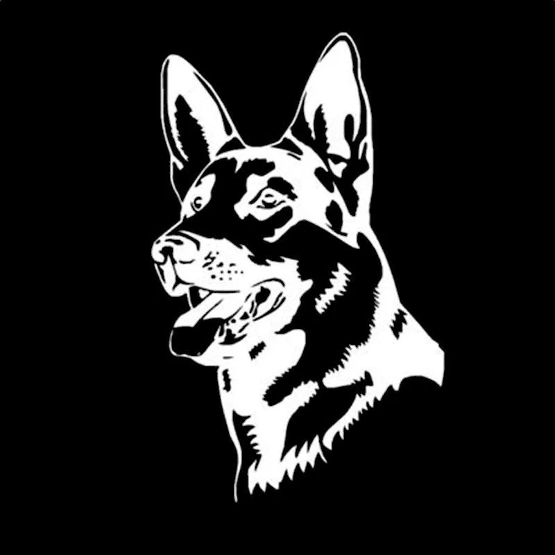 Reflective hunting dog Alsace shepherd bumper sticker measuring 13x8 cm with adhesive backing