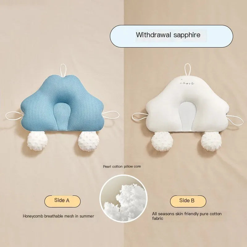 U-shaped baby head shaping pillow in pure cotton fabric with detachable support column