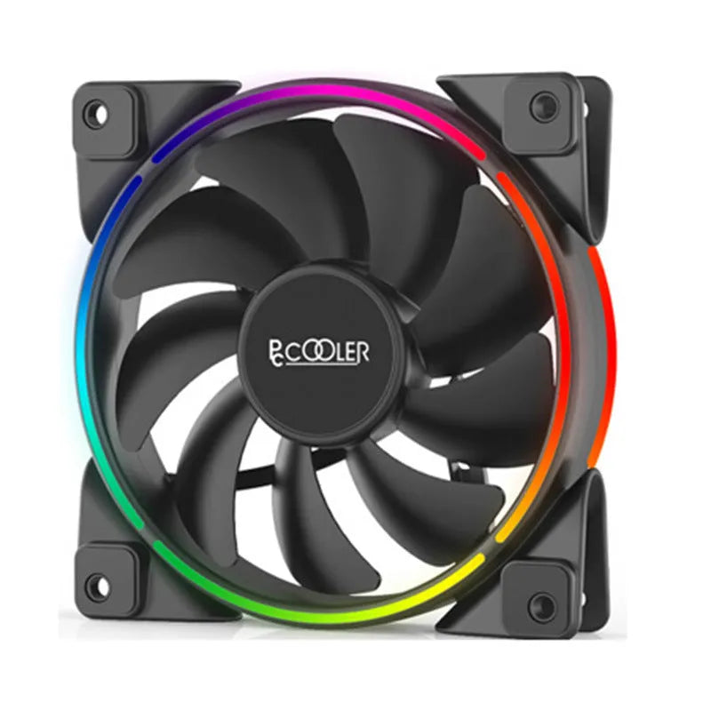 Three black RGB chassis fans with 120 mm size, hydraulic bearing, and lighting effects for PC cooling