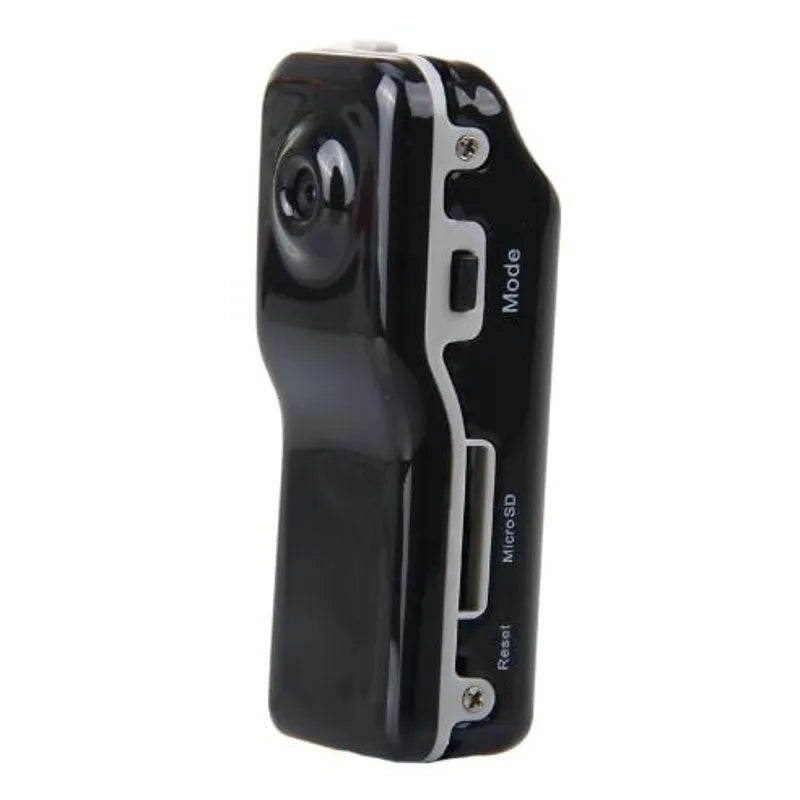 Black mini action camera with USB port for outdoor sports recording