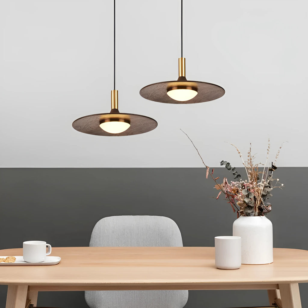 New Chinese style walnut wood bar chandelier with copper fittings and fish line design