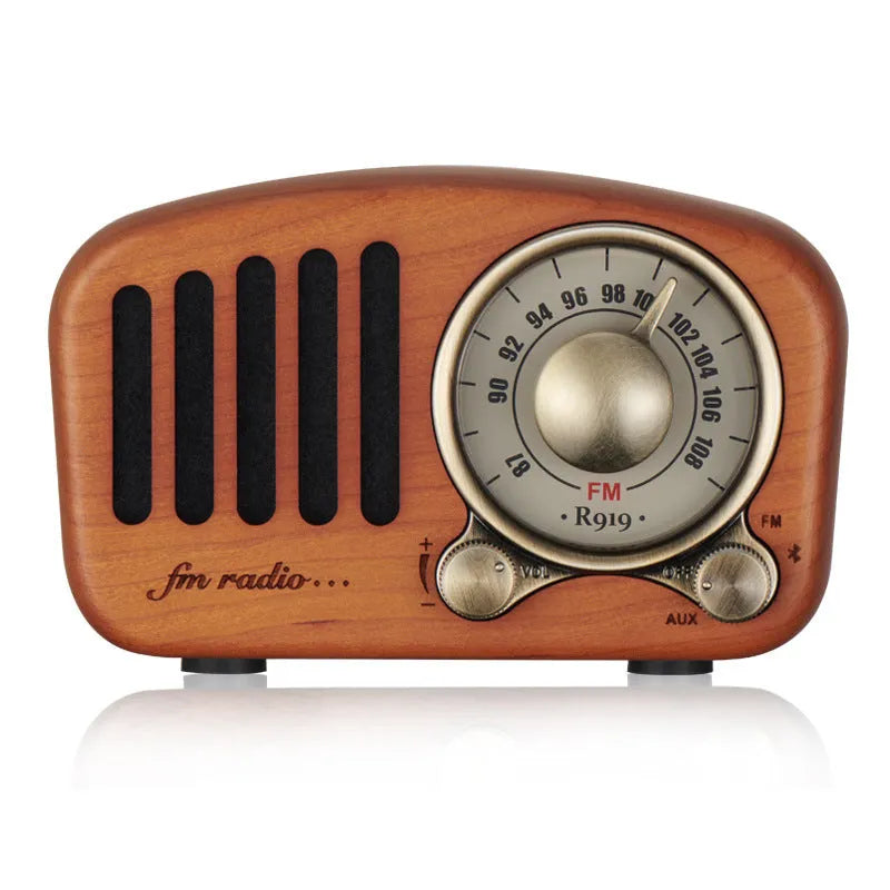 Retro wooden mini Bluetooth speaker in cherry wood or walnut finish