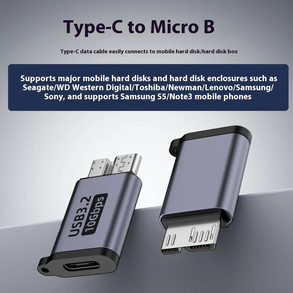 USB AM to Micro-B adapter with four interface options for connecting old hard drives and phones