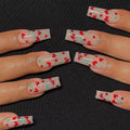 French Love Red Diamond Small Cherry Wear Armor nail art set with 24 pieces and glue
