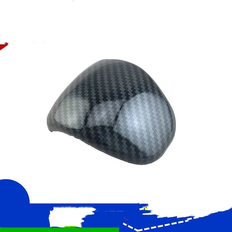 Carbon fibre pattern gear shift cover measuring 8cm diameter by 2cm height for automotive interiors