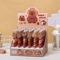 Cartoon bear design gel pen set with 48 carbon black refills and plastic shell