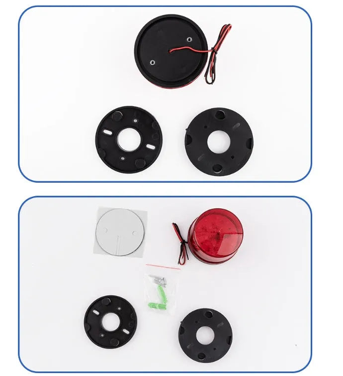 HC-79 24V warning light with 73mm diameter polycarbonate housing and mounting base