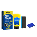150ml car windscreen detergent bottle with application sponge and microfibre cleaning cloth.