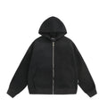 Solid colour cardigan coat with back bag design in cotton blend fabric