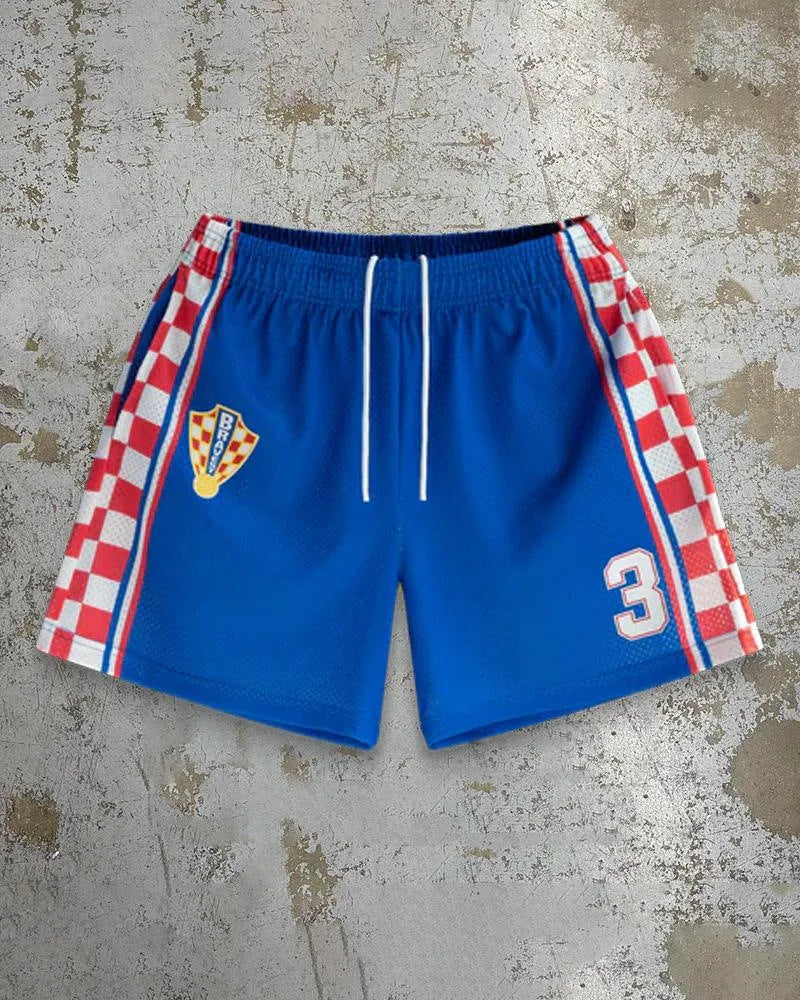 Men's quick-drying beach shorts with digital printing pattern in loose fit style