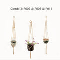 Woven wire plant hanger made from cotton rope in European village style, suitable for desktop or wall mounting