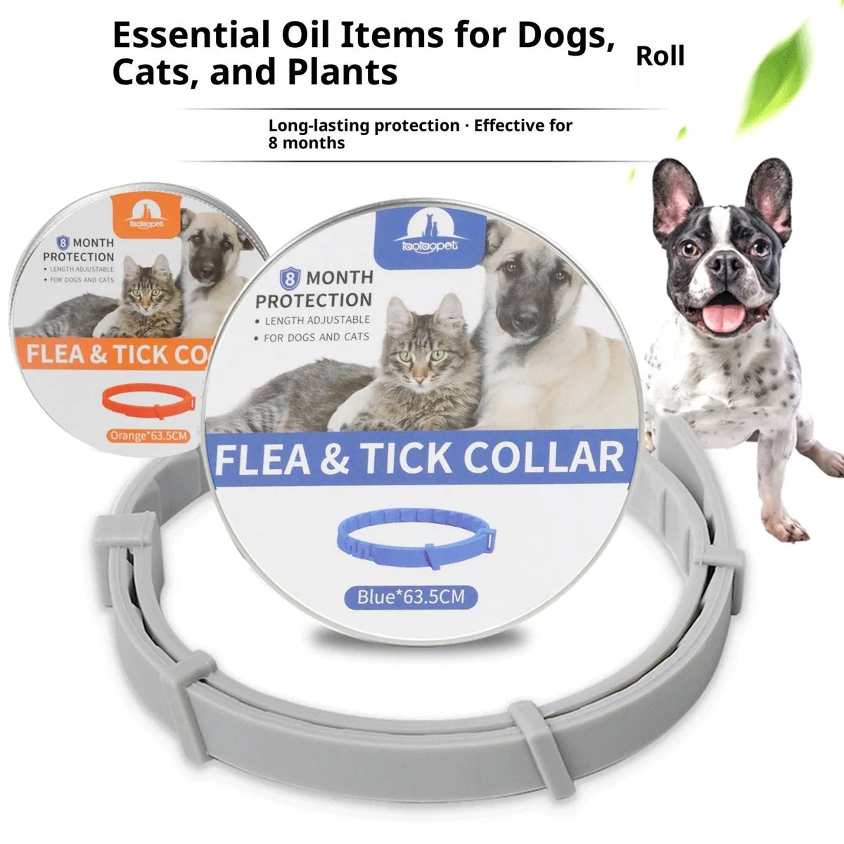 Anti-bite PVC collar for cats and dogs, adjustable, 38cm or 63cm, monochrome, black blue orange grey