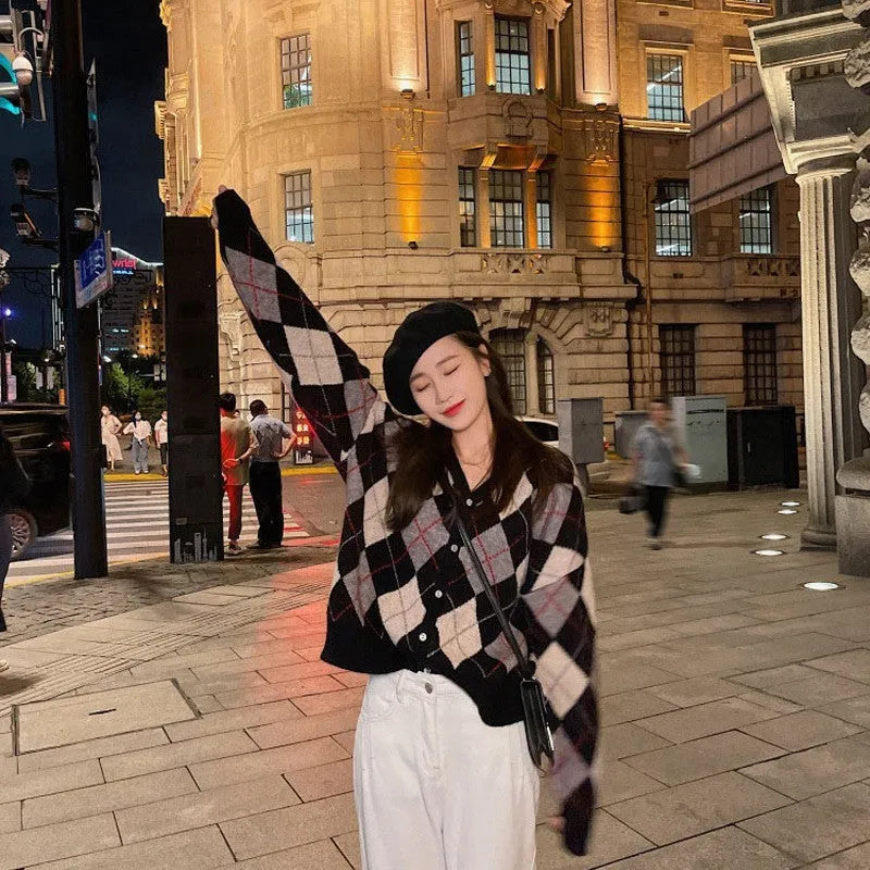Japanese Korean casual cardigan in acrylic knit with macaron colours and free size fit
