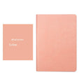 Blue soft cover A5 dotted notebook with imitation leather and secure plastic binding