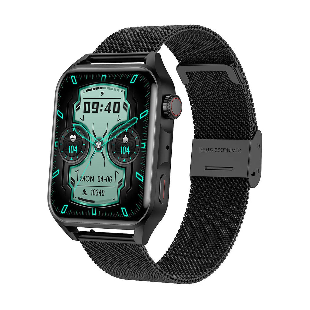 Simple High-definition AMOLED Smart Watch with 1.8-inch screen, silicone strap, and magnetic charger