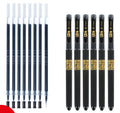 8 carbon black gel pens with quick-drying ink and anti-fatigue design in plastic construction