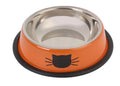 Stainless steel non-slip pet bowl for cats and dogs, 11.5 x 15.5 x 3.5 cm, in purple orange green black grey or sky blue