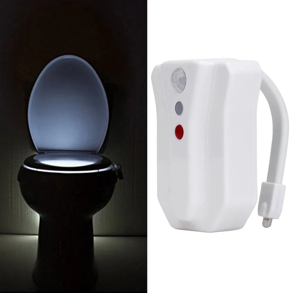 8-colour LED toilet light with motion sensor and foldable stick, 7 x 5.5 x 10.5 cm, IP65, ABS body