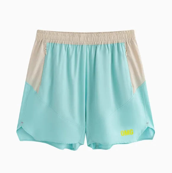 Men's loose fit workout shorts with elastic lace-up waist in Dark Rock Ash colour, shown during weightlifting exercise