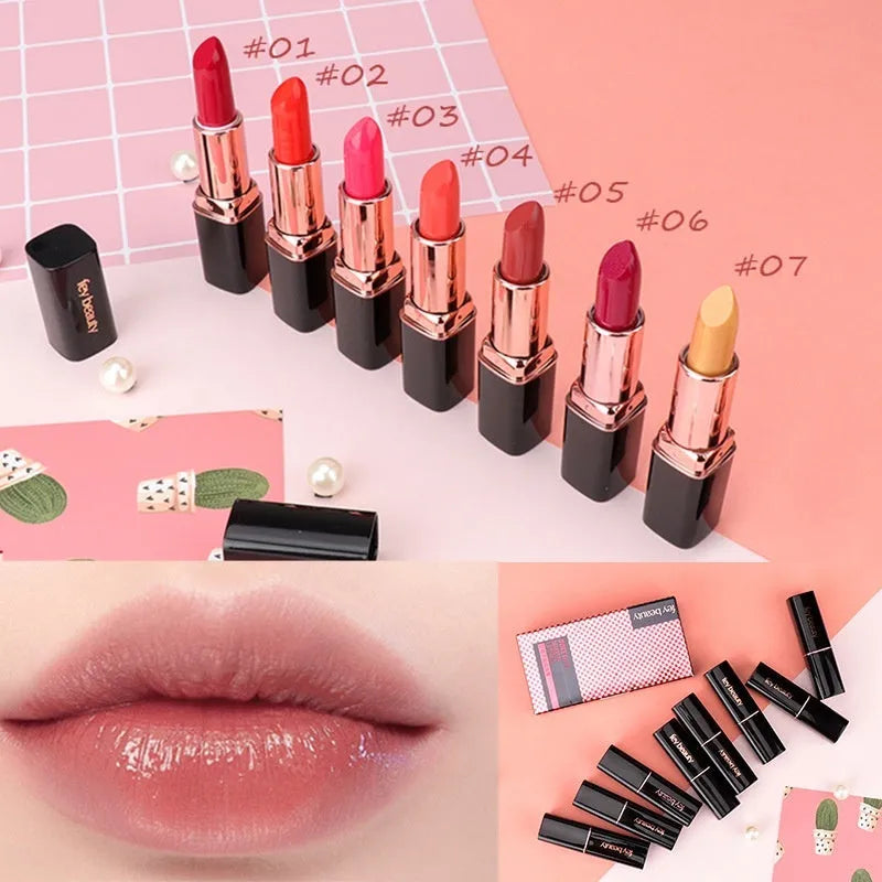 Fey Beauty Cameo Brown Nude Lipstick tube showing 3.8g non-staining moisturising formula