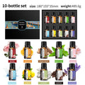 Boxed set of water-soluble aromatherapy essential oil bottles for diffusers.