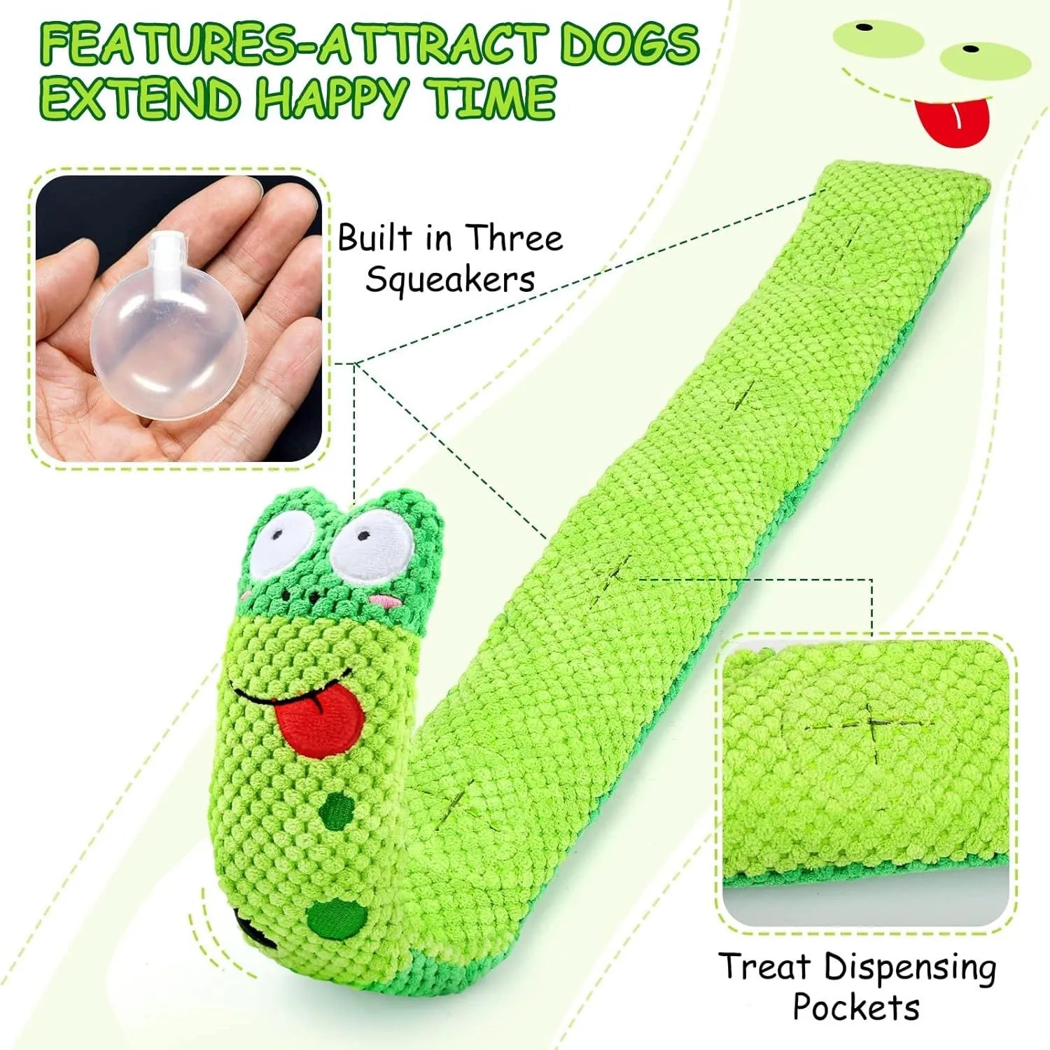Interactive dog puzzle toy in snail shape with squeakers and foraging holes for mental stimulation