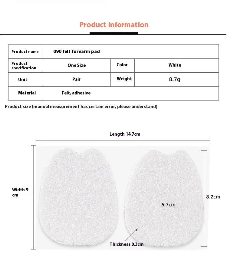 White thin felt tongue stickers for shoe comfort and anti-wear protection