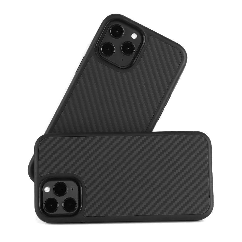 Handcrafted wooden back cover case for iPhone with TPU and Kevlar construction.
