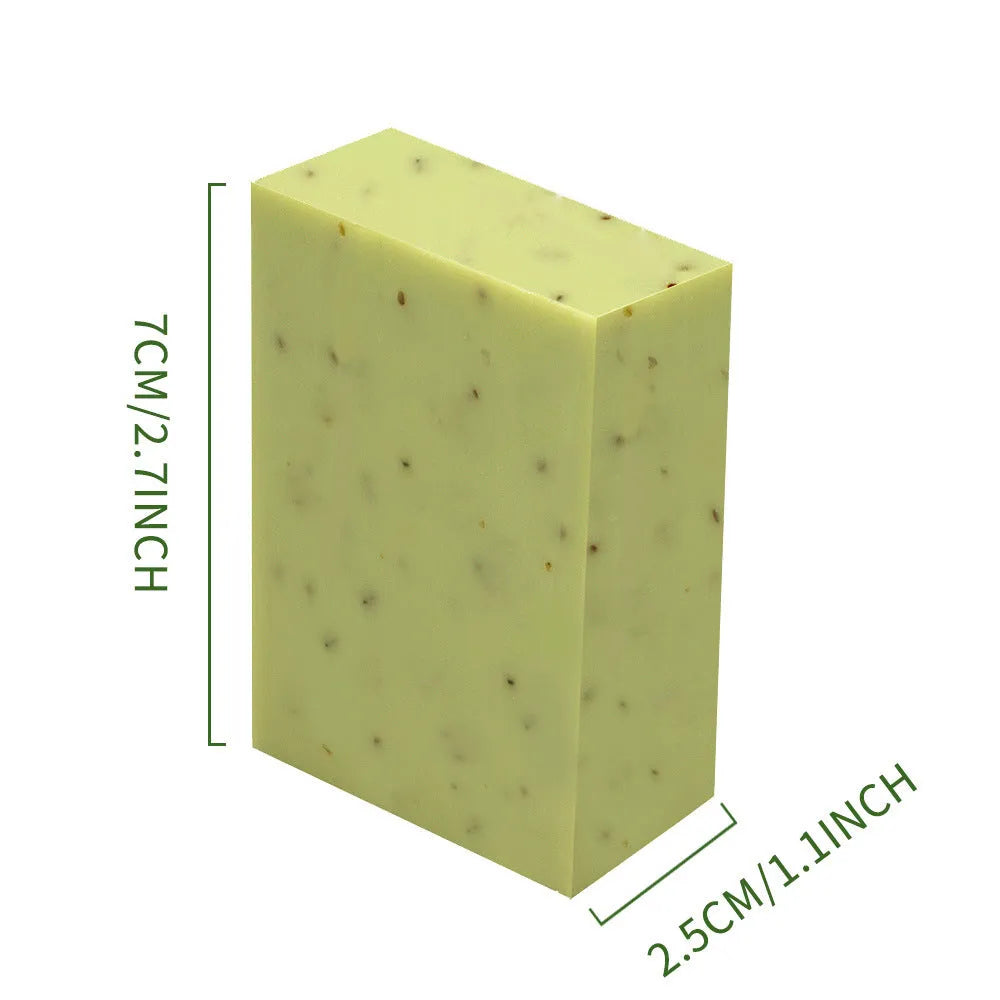 Frosted handmade essential oil soap bar in 100g size for bathing and cleansing