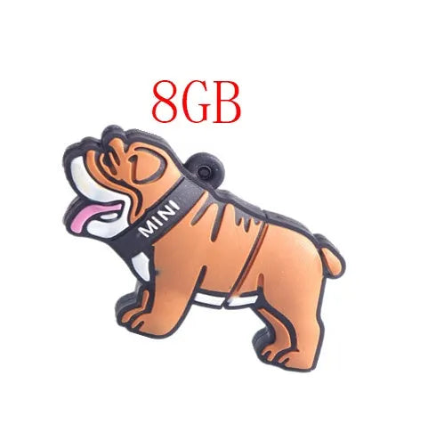 Silicone bulldog USB flash drive in 2GB to 64GB capacities with custom logo printing option