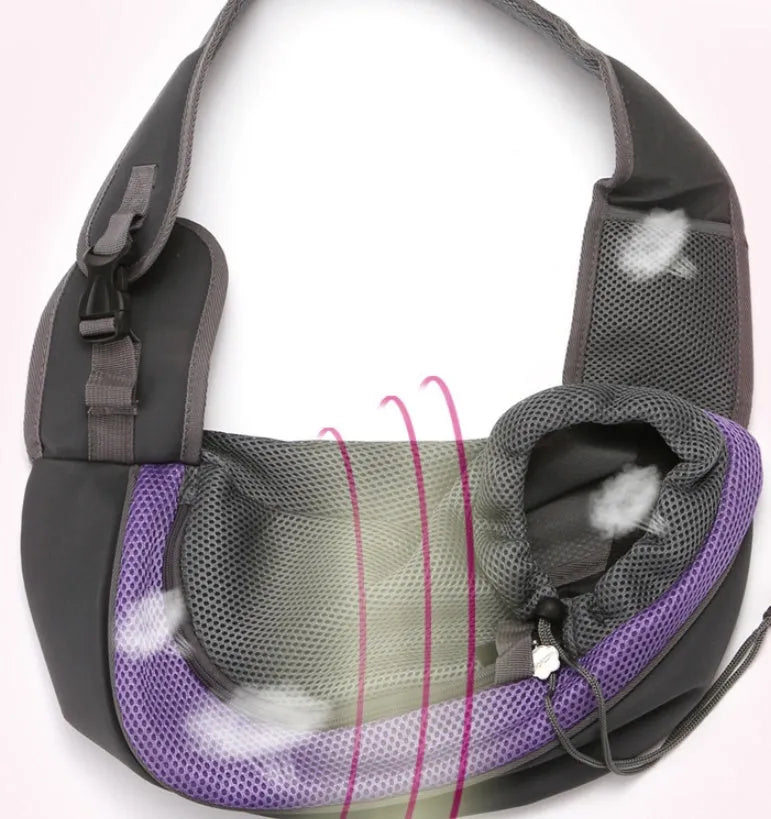 Pet backpack in selected colour with adjustable shoulder straps and foam-padded interior for small dog transport