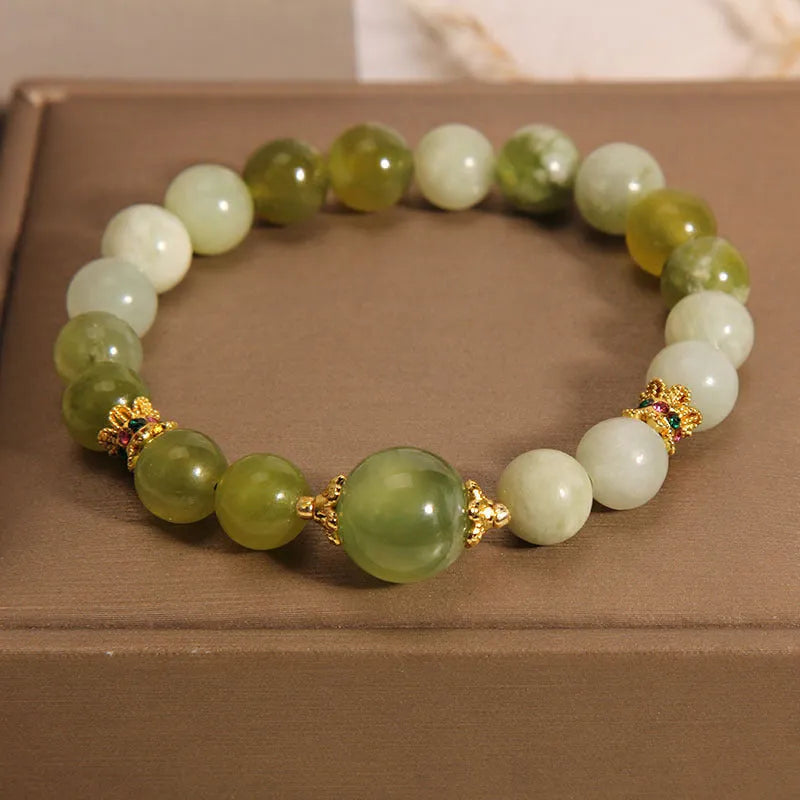Xiuyan jade green women's bracelet with adjustable 18-20cm length and smooth polished surface