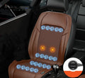 Ventilated car seat cushion with built-in fan system in black colour, connected to vehicle cigarette lighter socket