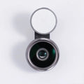 Universal smartphone camera lens kit with wide-angle macro lens and LED ring light in black, red, and silver grey