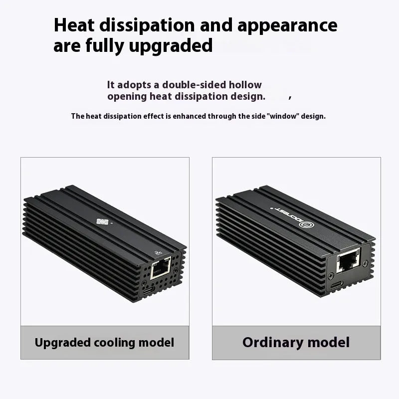 Leyu USB4 network adapter with 10 Gigabit Ethernet port, black colour, compact size with attached cable